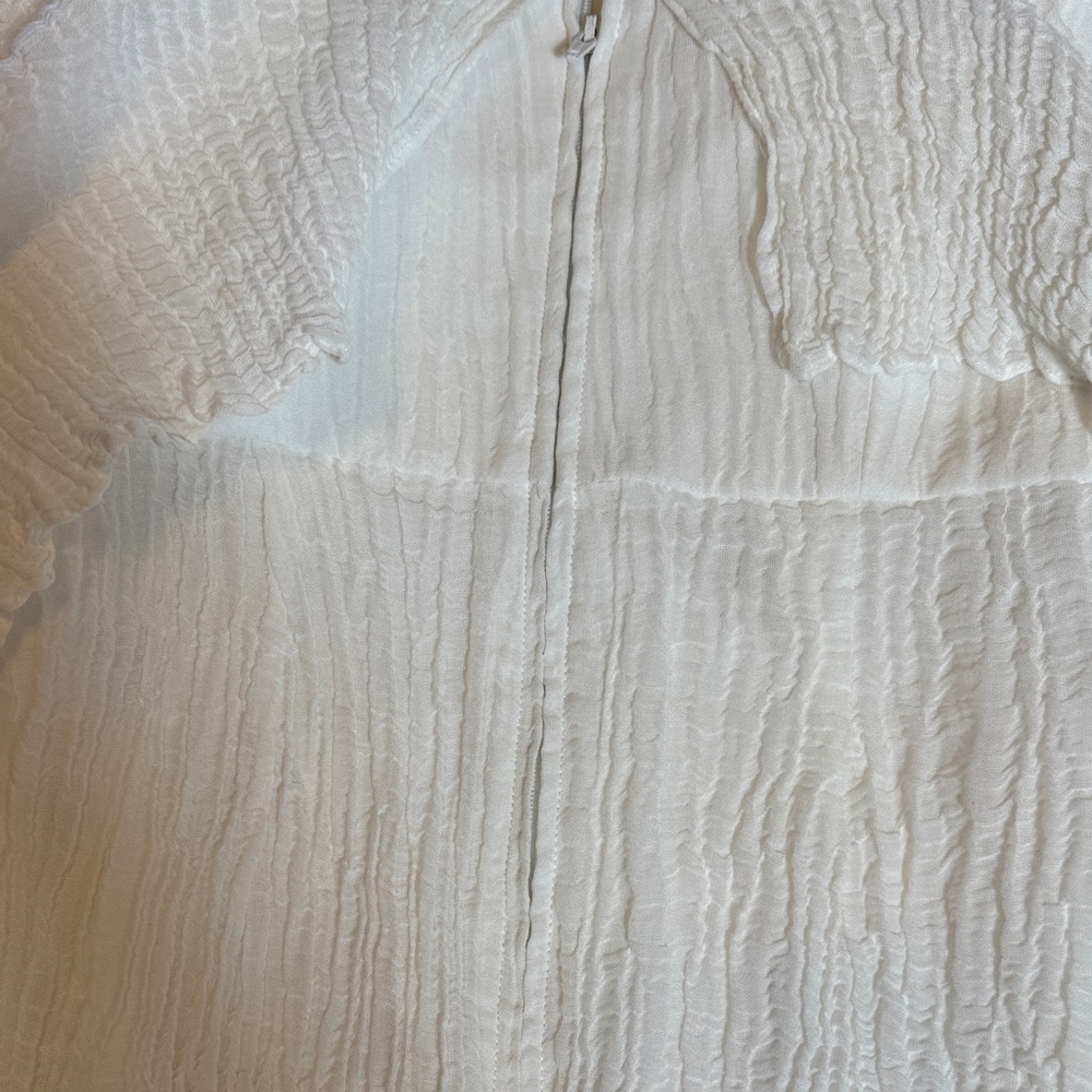 C/MEO COLLECTIVE Romantic Off-Shoulder White Ruffle Midi Dress Bridal Size M - Picture 6 of 8